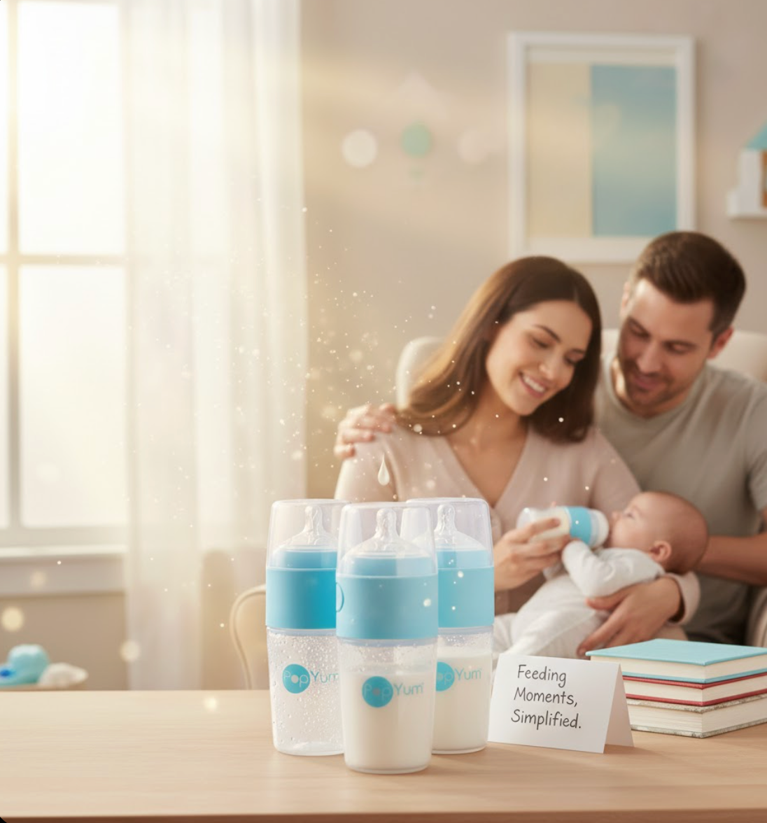 PopYum Anti-Colic Formula Making Baby Bottle 9 oz 3 BOTTLES